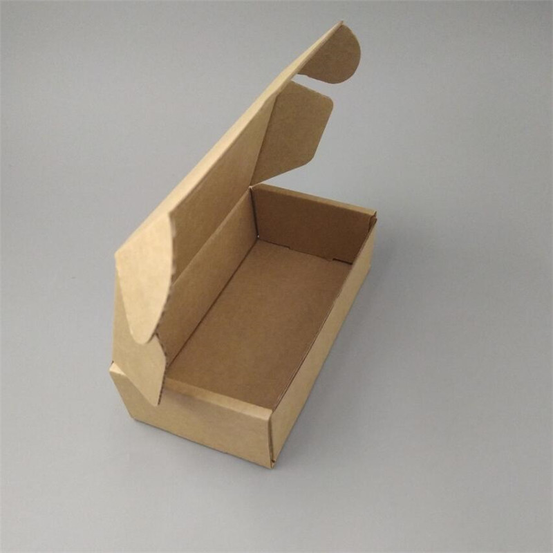 100pcs 14cm 브라운 크 래 프 트 메일러 배송 카 톤 포장 상자 접는 우편 배달 턱 끝 골 판지 종이 상자 배송